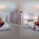Samantha Red crop top and rara skirt with black glossy tights GlossTightsGlamourVR vr porn video