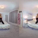 Samantha Red crop top and rara skirt with black glossy tights GlossTightsGlamourVR vr porn video