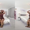 Jay Lazy Days in copper coloured glossy tights Jay Gray GlossTightsGlamourVR vr porn video
