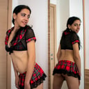 Feel like dancing striptease and fingering my pussy in my school girl costume YsabelReina WoowVR vr porn video