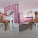 Lauren Louise In Pastel Dress With Tan Glossy Legwear GlossTightsGlamourVR vr porn video