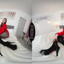 Ivy Rain In Red Dress With Black Glossy Legwear GlossTightsGlamourVR vr porn video