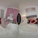 Jasmine Burgundy Velvet Dress With Glossy Grey Tights GlossTightsGlamourVR vr porn video