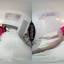 Lara Lee Pink Robe & Negligee With Grey Glossy Legwear GlossTightsGlamourVR vr porn video