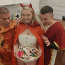 Trick or Anal Creampie Threesome Treat for Busty MILF Sandra Sweet Immoral Family vr porn video