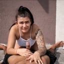 Petite Annie - Outdoor Massage In Front Of The House Ends Up  With Her Mouth Full Of Cum vr porn video