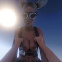Fuck Harley Quinn skydiving from airplane jump and falling down shortly before opening the parachute