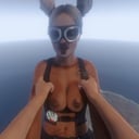 Fuck Harley Quinn skydiving from airplane jump and falling down shortly before opening the parachute