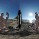 3 Hot Girls Getting Naked On Beach During Winter Making Fire Eating Bananas Dancing VRgoddess vr porn video