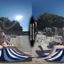 Matty Glass Dildo Masturbating Nude Beach With Josie Sunbathing Nude Background VRgoddess vr porn video