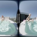 Lily Angelic Sunbathing Nude With Her Friend Cheri And Touching Bodies And Enjoying Rooftop Jacuzzi VRgoddess vr porn video
