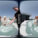 Lily Angelic Sunbathing Nude With Her Friend Cheri And Touching Bodies And Enjoying Rooftop Jacuzzi VRgoddess vr porn video