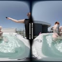 Lily Angelic Sunbathing Nude With Her Friend Cheri And Touching Bodies And Enjoying Rooftop Jacuzzi VRgoddess vr porn video