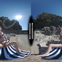Josie Dildo Masturbating On Public Nude Beach Matty In Background VRgoddess vr porn video