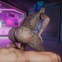 Cheri Nowlin giving you a proper Reception at Clouds nightclub, Cyberpunk 2077 parody