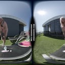 Pale Brille Fingering Herself Outdoors Under The Hot Sun With Oil VRgoddess vr porn video