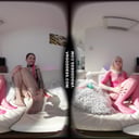 Alise And Alice On The Couch Both Masturbating Then Double Dildo Deep Penetration Lesbian Sex VRgoddess vr porn video