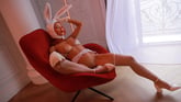 Playful Goddess Lia Mango Plays With Curves and Bunny Ears