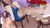 Gorgeous Chiara Takes Off Her Shoes And Rolls Down Her Stockings