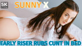 Early Riser Rubs Cunt In Bed