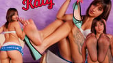 Deliciously Sexy Katy Tries On Different Pairs Of Knee-High Nylon Stockings