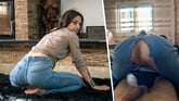 Zoe Foxxy - Small tits teen rips off her stockings to get fucked