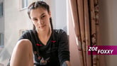 Zoe Foxxy - Exhibitionist teen takes huge dick at hotel window