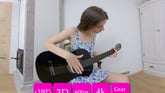 Rebeka Ruby After Guitar Lesson Plays With A Pink Vibrator
