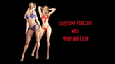 Threesome Poolside - Mindy and Lilly