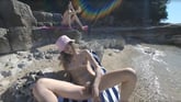 Josie Dildo Masturbating On Public Nude Beach Matty In Background