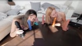 Dildo Gangbang On Table With Josie And Bleika Sharing 6 Cocks Sucking And Fucking All Of Them