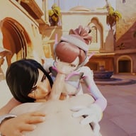 Overwatch D.va and Pharah threesome blowjob LewdVROfficial vr porn video vrporn.com virtual reality