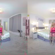 Porchia Halterneck Dress With Grey Glossy Tights porn