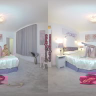 Porchia Halterneck Dress With Grey Glossy Tights 3d vr porn video