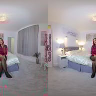 Frankie Satin Blouse With Black Skirt And Glossy Tights porn