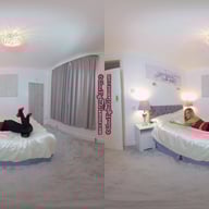 Samantha Red crop top and rara skirt with black glossy tights GlossTightsGlamourVR vr porn video