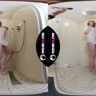 Vr180 video with busty teengirl Limona naked in the shower FeelmeVR vr porn video