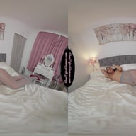 Jasmine Burgundy Velvet Dress With Glossy Grey Tights GlossTightsGlamourVR vr porn video