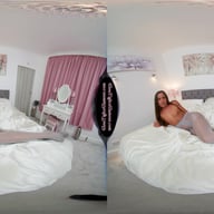 Lara Lee Pink Robe & Negligee With Grey Glossy Legwear GlossTightsGlamourVR vr porn video