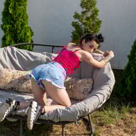 Brunette Skinny Girl Fingering Pussy Outdoor In Her Backyard - Public Masturbation In Nature WoowVR vr porn video