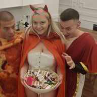 Trick or Anal Creampie Threesome Treat for Busty MILF Sandra Sweet Immoral Family vr porn video