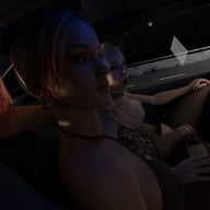Handjob and Fingering inside a car - FFM, Lesbian, masturbation, public VReal_18K vr porn video