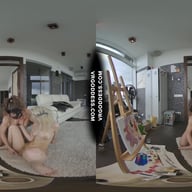 Creative Porn Hot Teens Miss Pussycat Painting Canvas And Naked Bodies With Poppy Fingering VRgoddess vr porn video