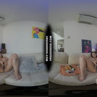 Big Boobed Vanessa Klein Masturbating With Bananas And Cucumbers On The White Casting Couch VRgoddess vr porn video