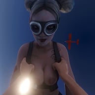 Fuck Harley Quinn skydiving from airplane jump and falling down shortly before opening the parachute