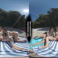 3 Babes On Nude European Beach Mini Lesbian Outdoor Vacation Orgy Matty Cheri Rebeka Ruby VRgoddess vr porn video