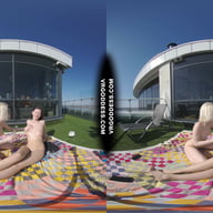 2 Hot Girls Rebeka Ruby And Ingrida Masturbating In The Sun With Glass Dildos Bubbles And Sunbathing VRgoddess vr porn video