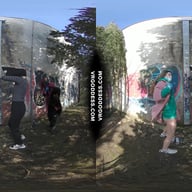 Nude Graffiti Painting Girls Cheri Josie Poppy Love Tagging Naked Outdoors VRgoddess vr porn video