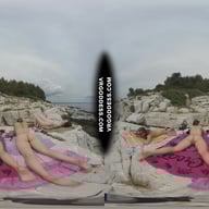 Bombshell Nude Beach Babe Rebeka Ruby Masturbates With Dildo Risky Public Jilling Friends Sunbathing VRgoddess vr porn video