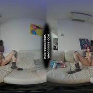 White Casting Couch With Gorgeous Hot Tattoo Babe Cherri Rubbing Lotion And Jilling Dildo Orgasm VRgoddess vr porn video